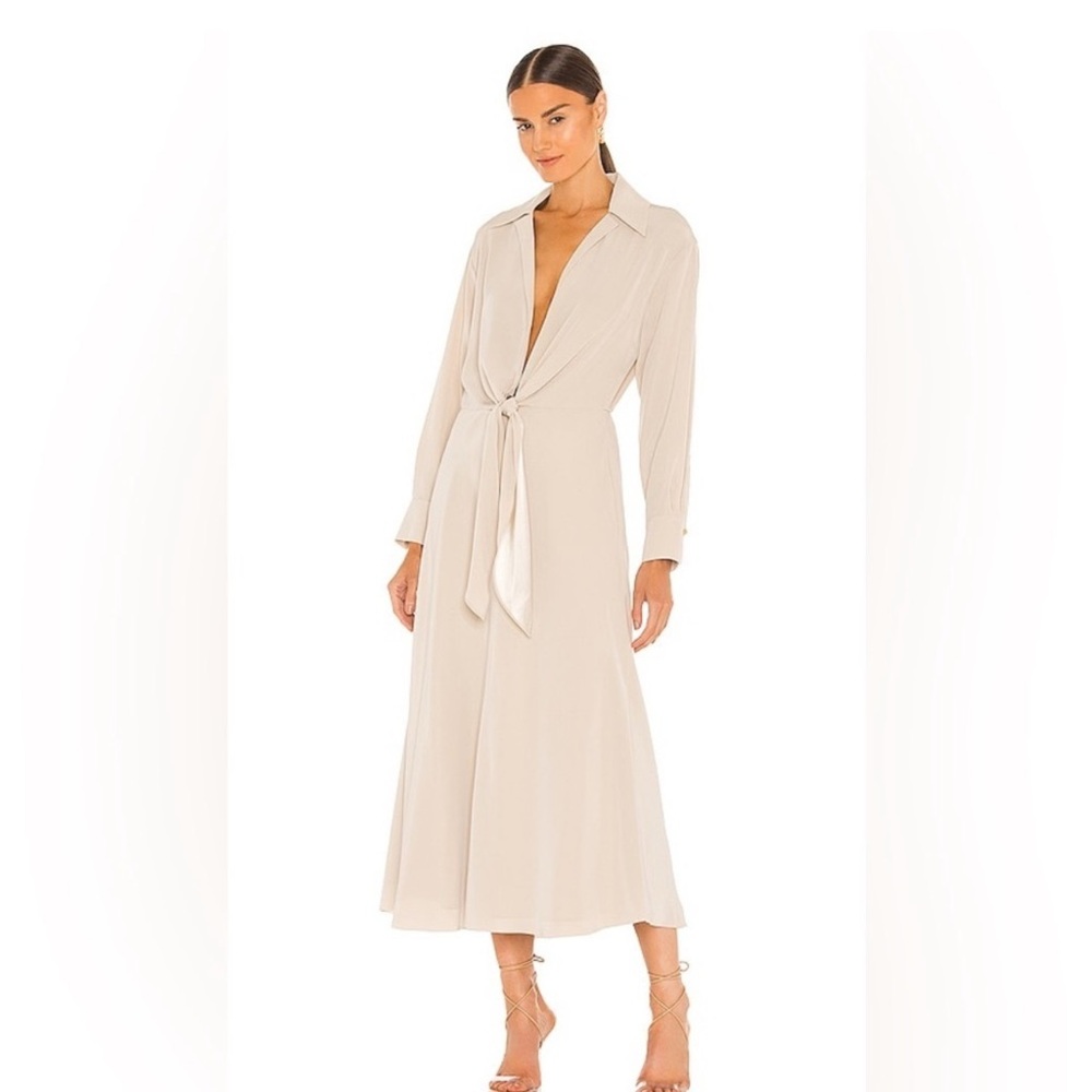 Vince Elegant Cream Midi Dress L